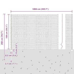 Venkovní hexagonální plot s příspěvkem 10 x 1,5 m Stříbrná - obrázek 12