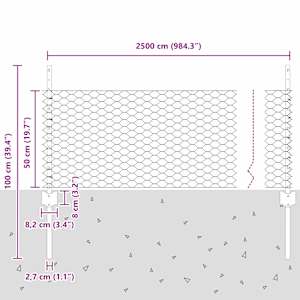 Plot s sloupkem Stříbrná 0,5 x 25 m Ocel - obrázek 11