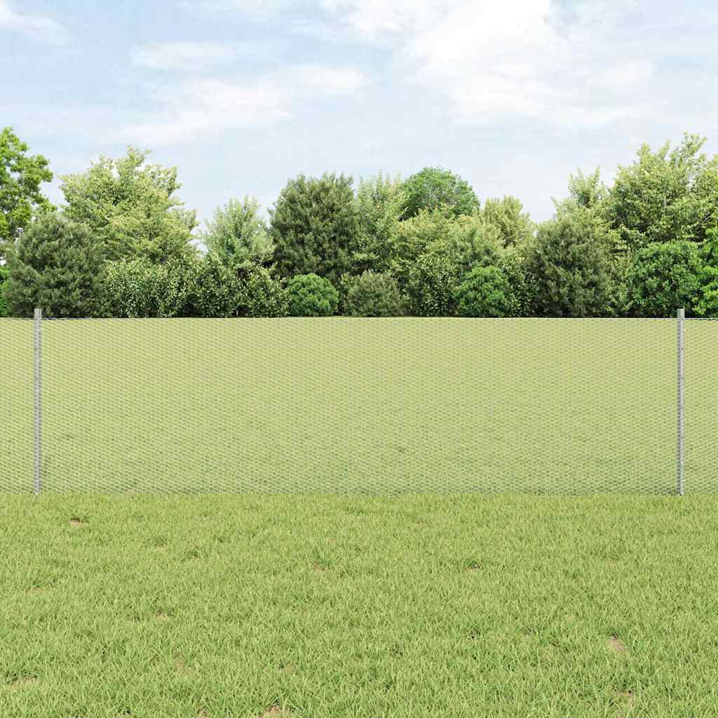Hegnspæle 11 stk U-Channel 60 cm Galvaniseret Stål, vidaXL Sekskantet Hegn 0.6x25 m Galvaniseret Stål