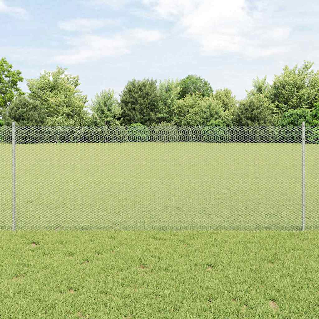 Hæftepæle 11 stk U-Kanal 80 cm Galvaniseret Stål, vidaXL Sekskantet Hegn 0,8x25 m Galvaniseret Stål