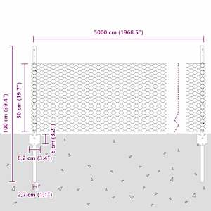 Venkovní hexagonální plot s příspěvkem 50 x 0,5 m Stříbrná - obrázek 11