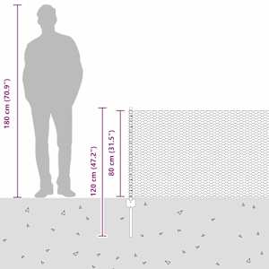 Venkovní hexagonální plot s příspěvkem 50 x 0,8 m Stříbrná - obrázek 13