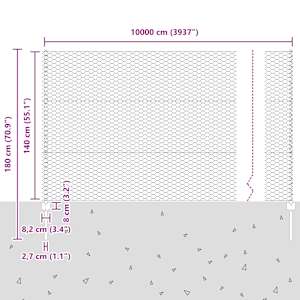Venkovní hexagonální plot s příspěvkem 100 x 1,4 m Stříbrná - obrázek 12