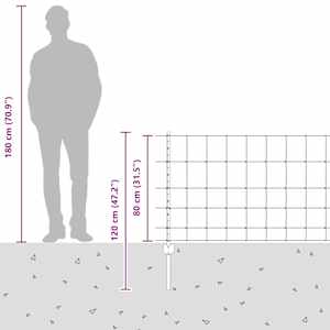 Venkovní divoký plot s příspěvky 25 x 0,8 m Stříbrná Síťovina - obrázek 13