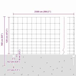 Venkovní divoký plot s příspěvky 25 x 1,2 m Stříbrná Síťovina - obrázek 12