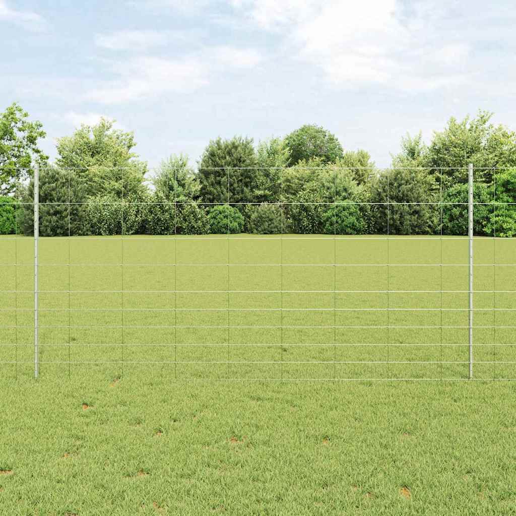 Hegnspæle 22 stk U-kanal 120 cm galvaniseret stål&&vidaXL Markhegn 1.2x50 m galvaniseret stål