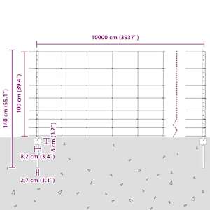 Venkovní divoký plot s příspěvky 100 x 1 m Stříbrná Síťovina - obrázek 12