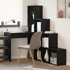 Kotniška miza s polico Črna Orehovina 101,5 x 149,5 x 149,5 cm