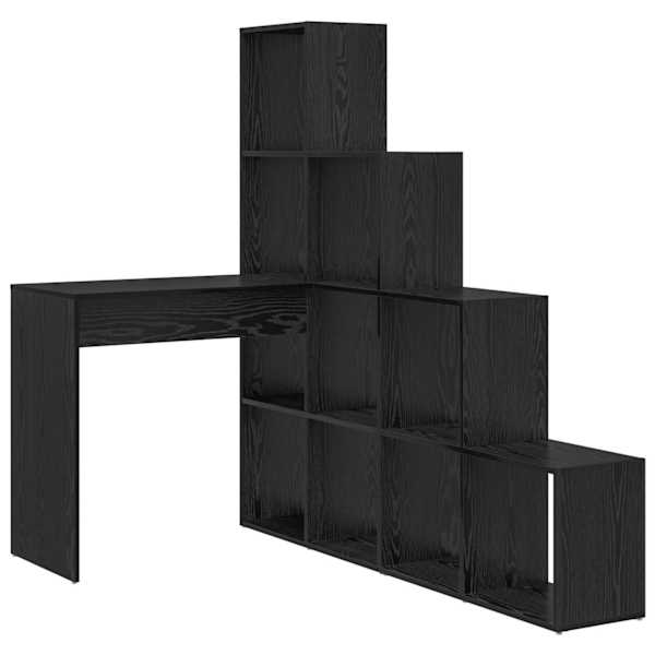 vidaXL Nurgalaud riiuliga Must tamm 101,5 x 149,5 x 149,5 cm Tehispuit