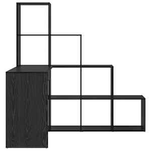 Rohový psací stůl s policí Černý dub 101,5 x 149,5 x 149,5 cm - obrázek 6