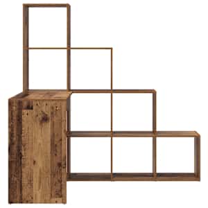 Rohový psací stůl s policí Staré dřevo 101,5 x 149,5 x 149,5 cm - obrázek 6