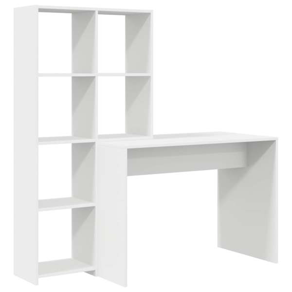vidaXL Laud riiuliga ladustamisega Valge 138,5 x 55 x 143 cm Tehispuit