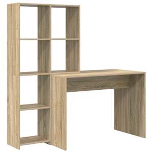 vidaXL Laud riiuliga Sonoma tamm 138,5 x 55 x 143 cm Tehispuit