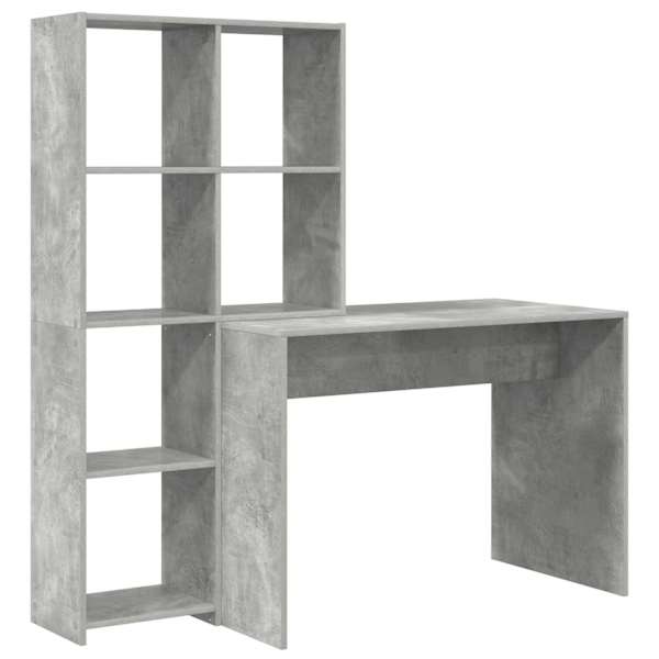 vidaXL Laud riiuliga Betoonhall 138,5 x 55 x 143 cm Tehispuit