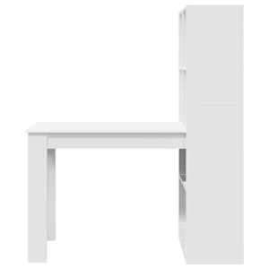 Stůl s policí Bílá 122 x 67 x 145 cm kompozitní dřevo - obrázek 5
