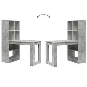 Stůl s policí Betonově šedá 122 x 67 x 145 cm kompozitní dřevo - obrázek 9