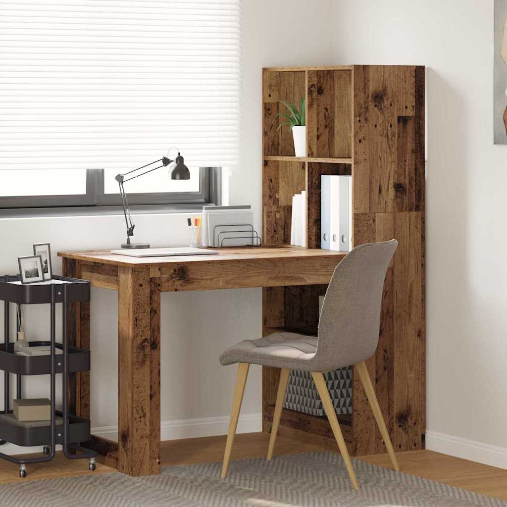Bureau avec étagère avec stockage Bois Ancien 122 x 67 x 145 cm