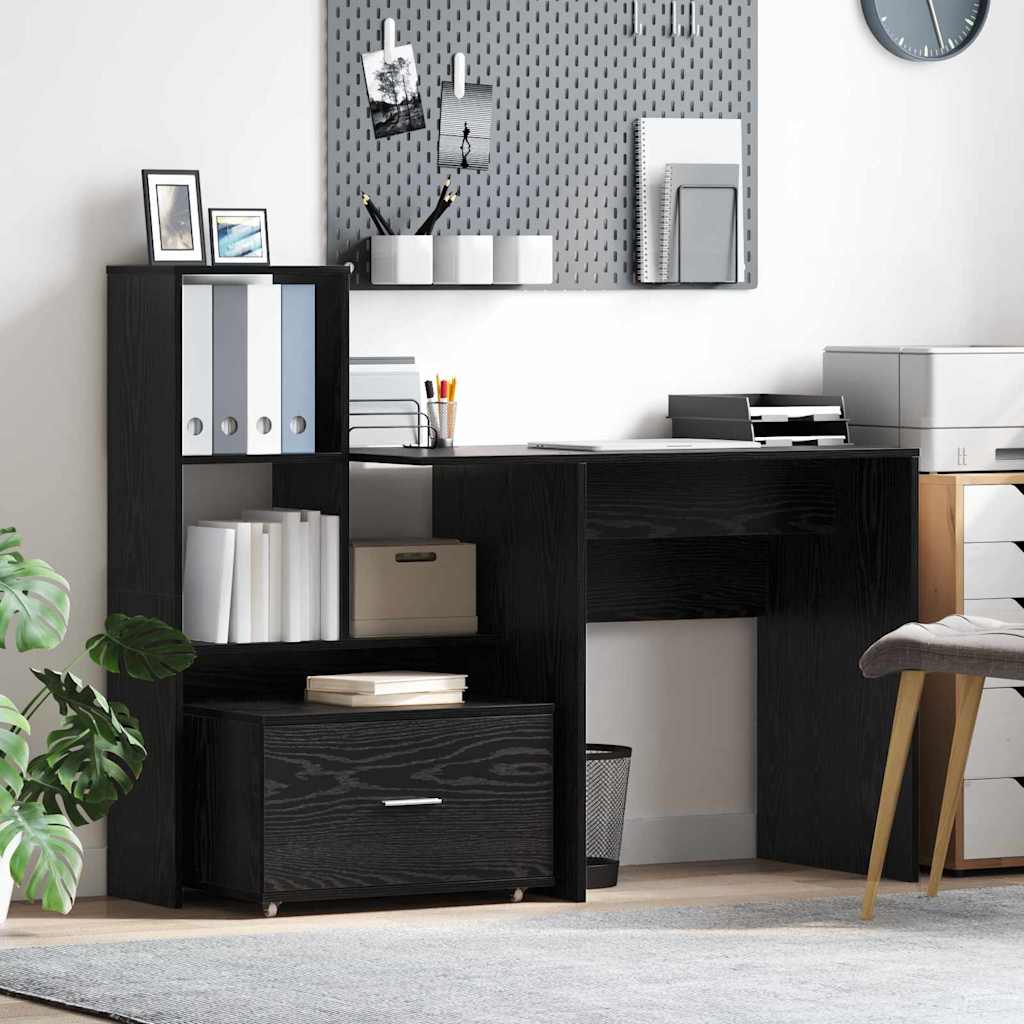 Bureau Chêne noir 131,5 x 50 x 106,5 cm Bois d'ingénierie