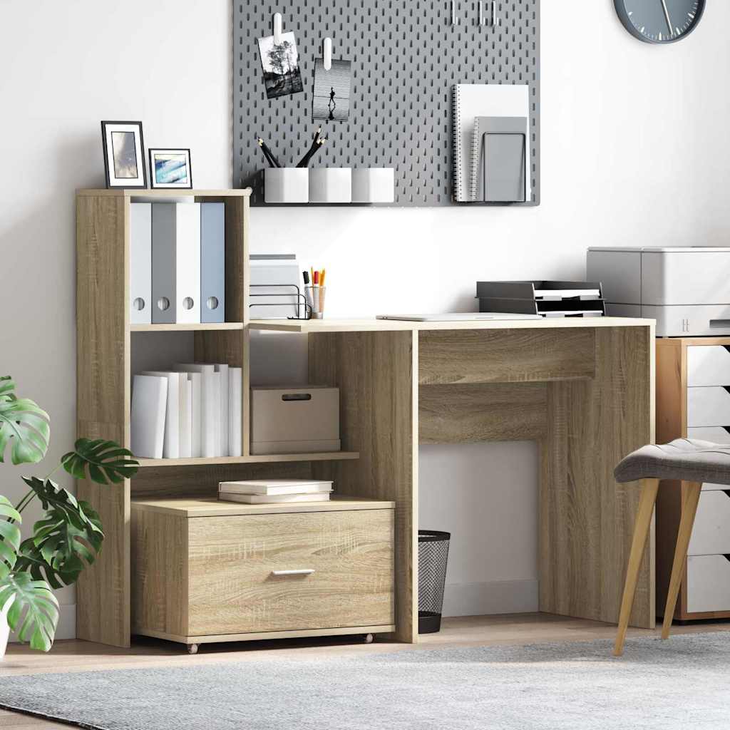 Bureau Chêne sonoma 131,5 x 50 x 106,5 cm Bois d'ingénierie