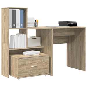 Stůl s policí Sonoma dub 131,5 x 50 x 106,5 cm kompozitní dřevo - obrázek 3