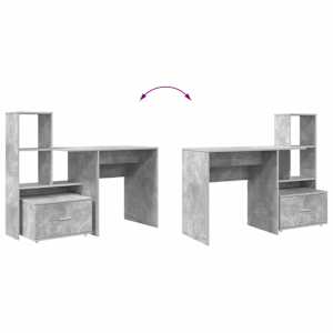 Stůl Betonově šedá 131,5 x 50 x 106,5 cm kompozitní dřevo - obrázek 11
