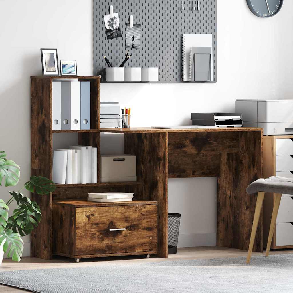 Bureau Chêne fumé 131,5 x 50 x 106,5 cm Bois d'ingénierie