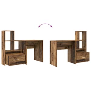 Stůl Staré dřevo 131,5 x 50 x 106,5 cm kompozitní dřevo - obrázek 11