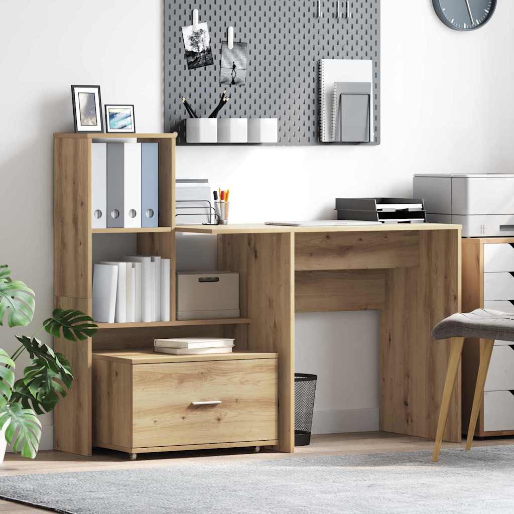 Bureau chêne artisanal 131,5 x 50 x 106,5 cm Bois d'ingénierie