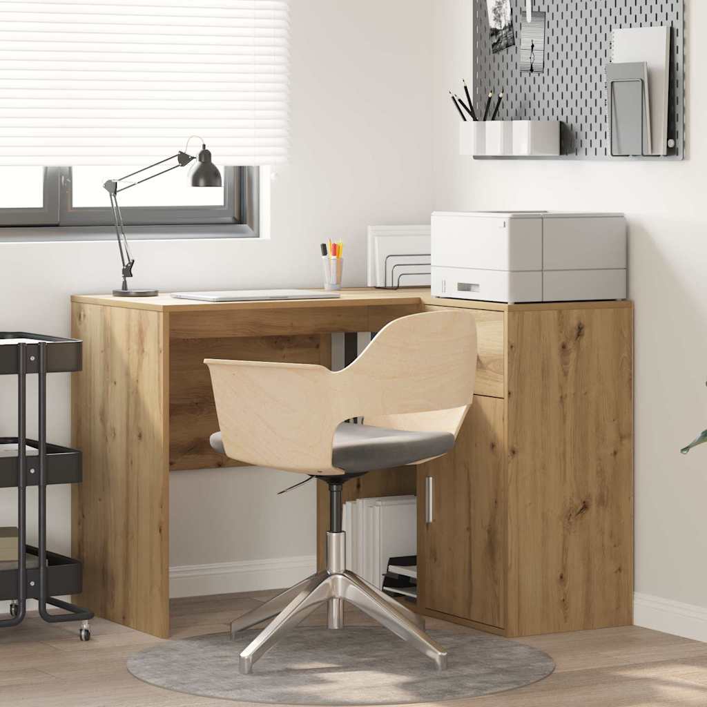 Bureau d'angle en chêne artisanal 102x88x75 cm en bois d'ingénierie