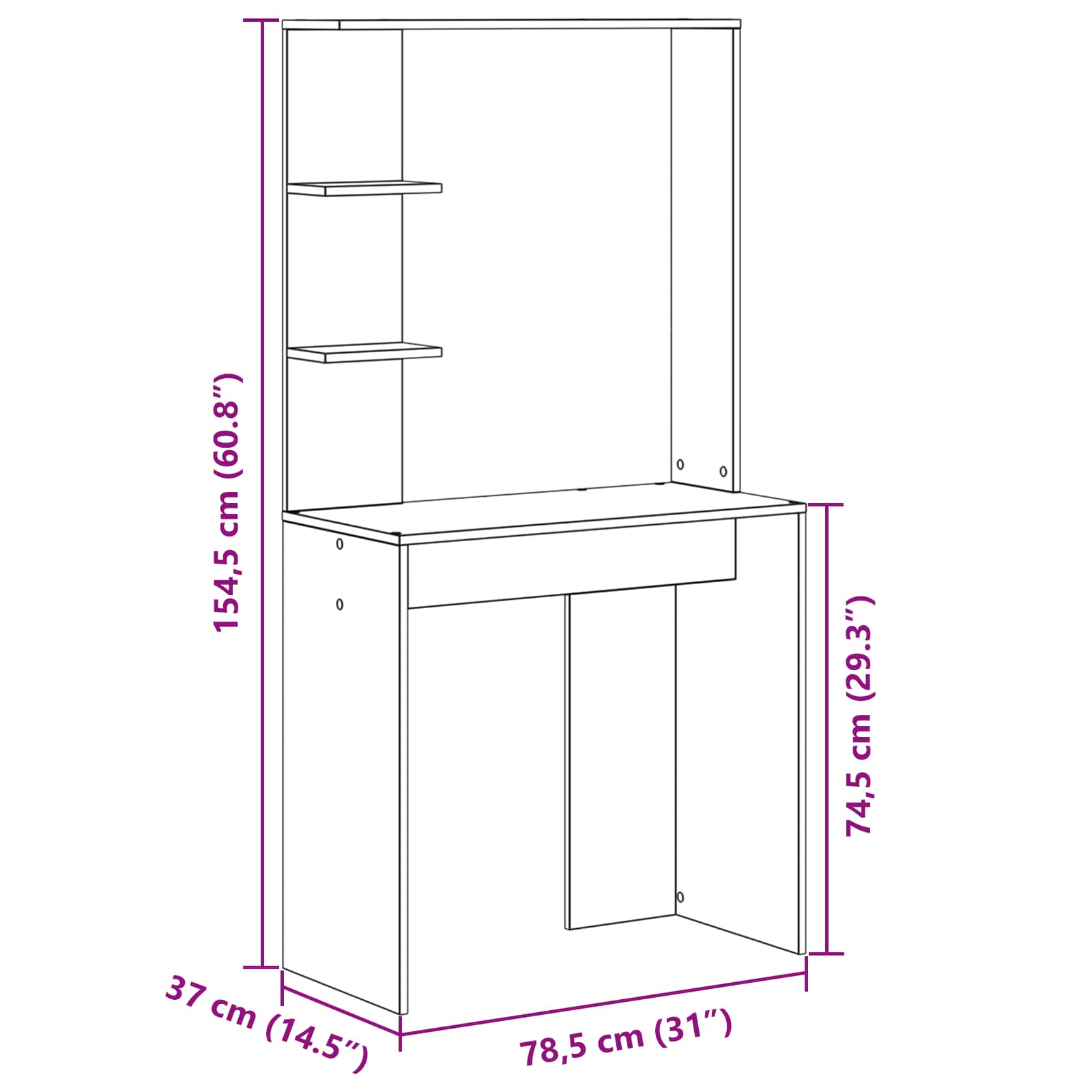 Miza 2 pcs Betonsko siva