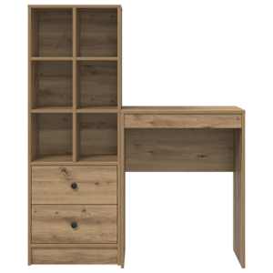 Stůl se zásuvkou s policí s úložištěm 2 pcs Artisanový dub - obrázek 8