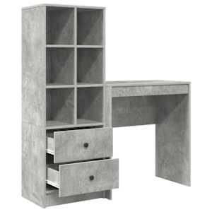 Stůl se zásuvkou 2 pcs Betonově šedá - obrázek 7