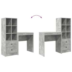 Stůl se zásuvkou 2 pcs Betonově šedá - obrázek 13