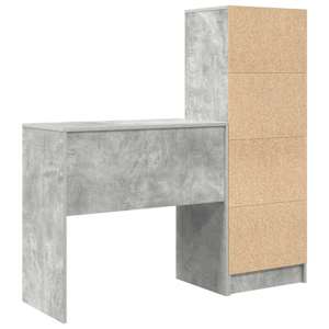 Stůl se zásuvkou 2 pcs Betonově šedá - obrázek 9