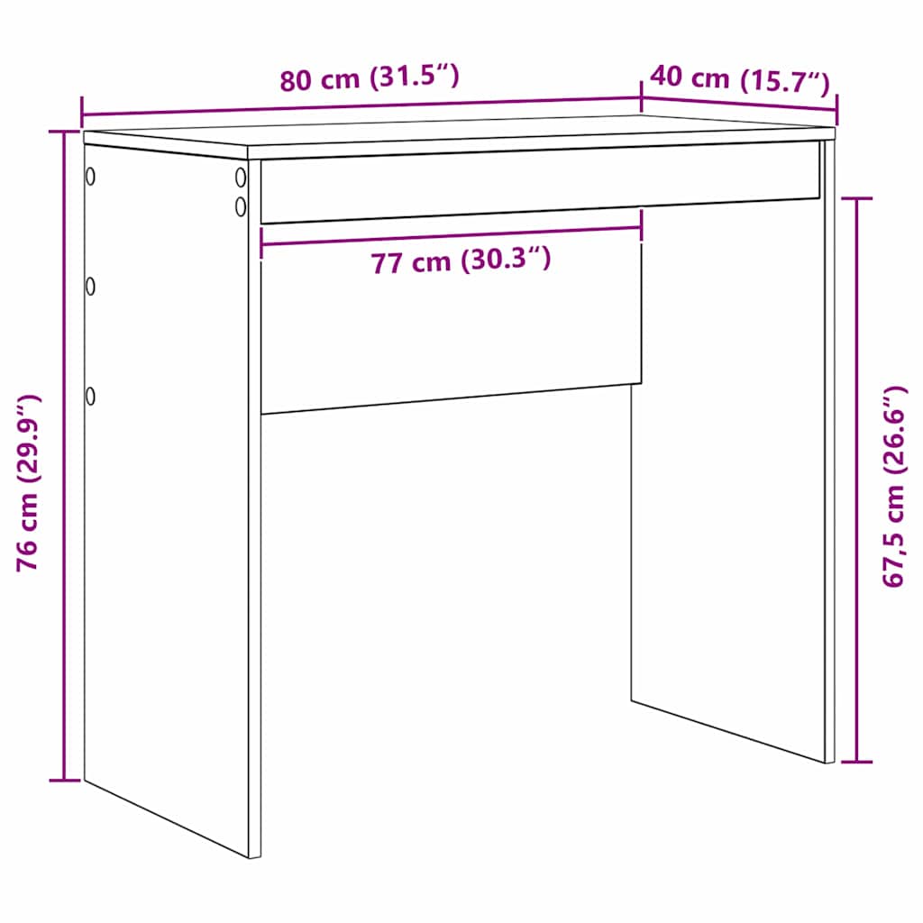 Miza s predalom 2 pcs Dimljeni oreh