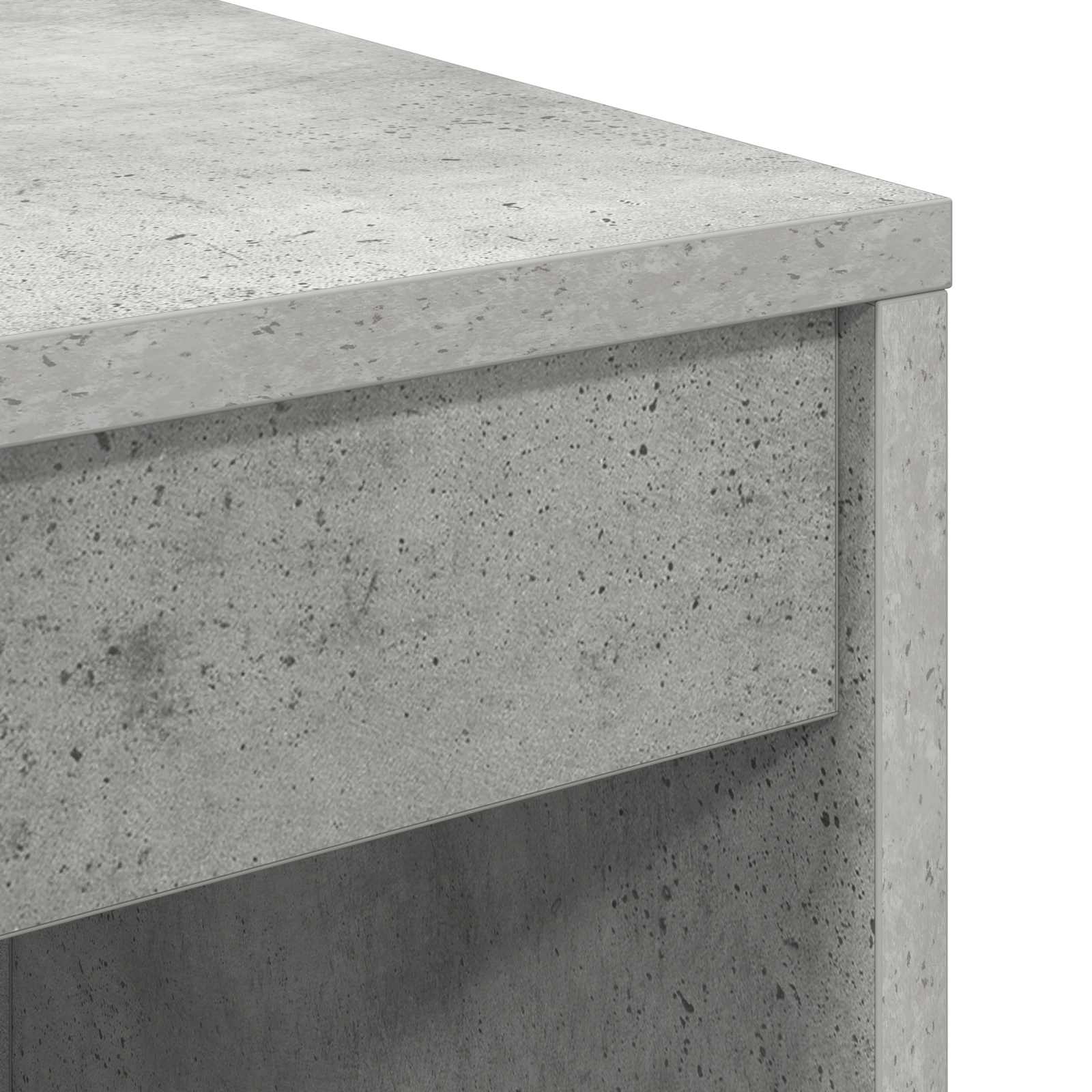 Stůl se zásuvkou s policí s úložištěm 2 pcs Betonově šedá - obrázek 12
