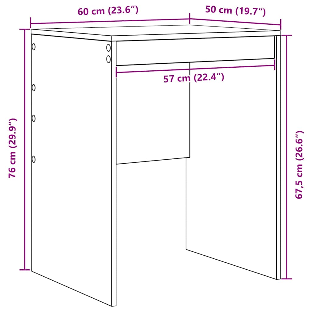 Miza s predalom 2 pcs Betonsko siva