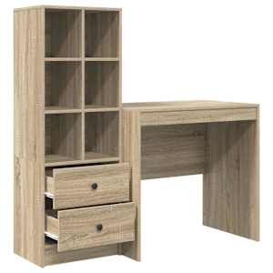 Stůl se zásuvkou 2 pcs Sonoma dub - obrázek 7