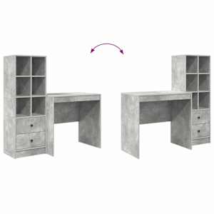 Stůl se zásuvkou 2 pcs Betonově šedá - obrázek 13