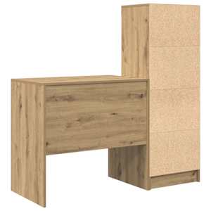Stůl se zásuvkou s policí s úložištěm 2 pcs Artisanový dub - obrázek 9
