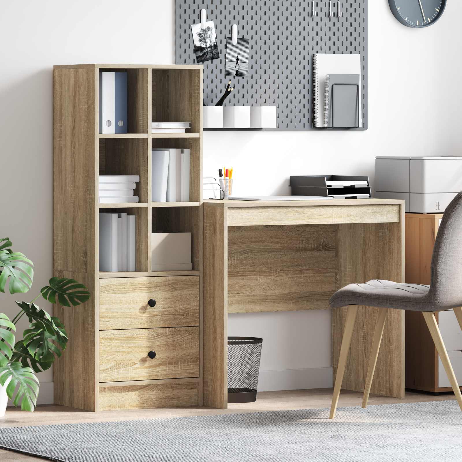 Bureau met lade 2 pcs Sonoma Eiken