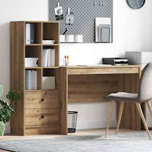 Miza s predalom 2 pcs Umetni hrast