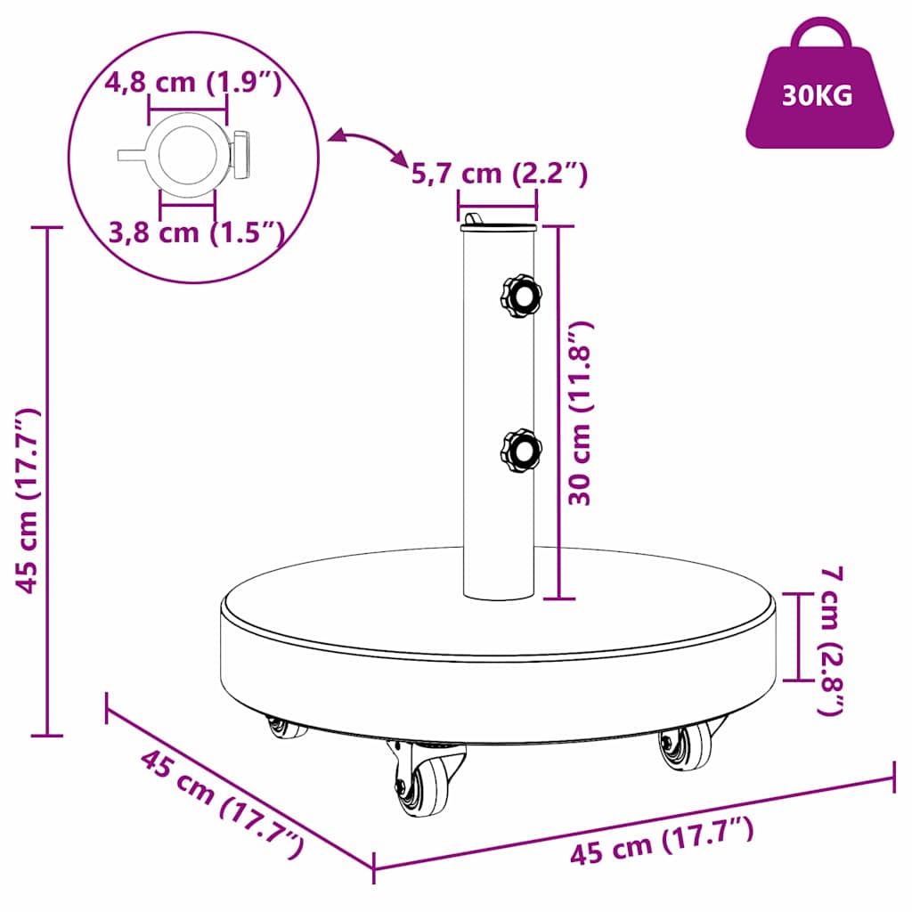 Parasolvoet Zwart 45 x 45 x 45 cm Graniet image 13