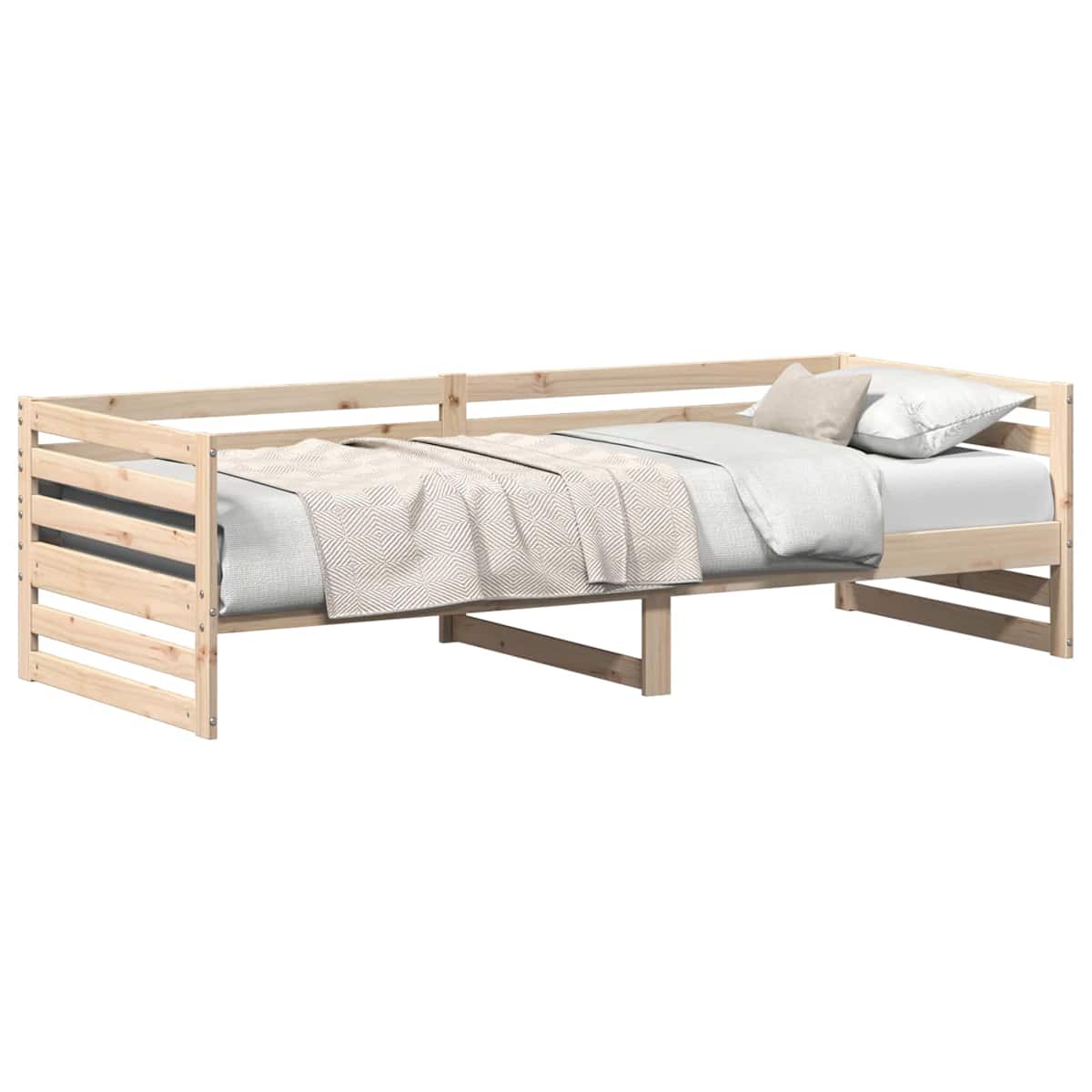 Dagseng uden madras 80x200 cm massivt træ fyrretræ - Billede 3