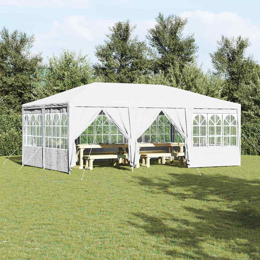 Party stan s 10 bočnými stenami biely 6x4 m PE 42003433
