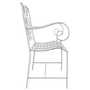 Zahradní lavice Antická bílá 104 x 54 x 93 cm Ocel - obrázek 5