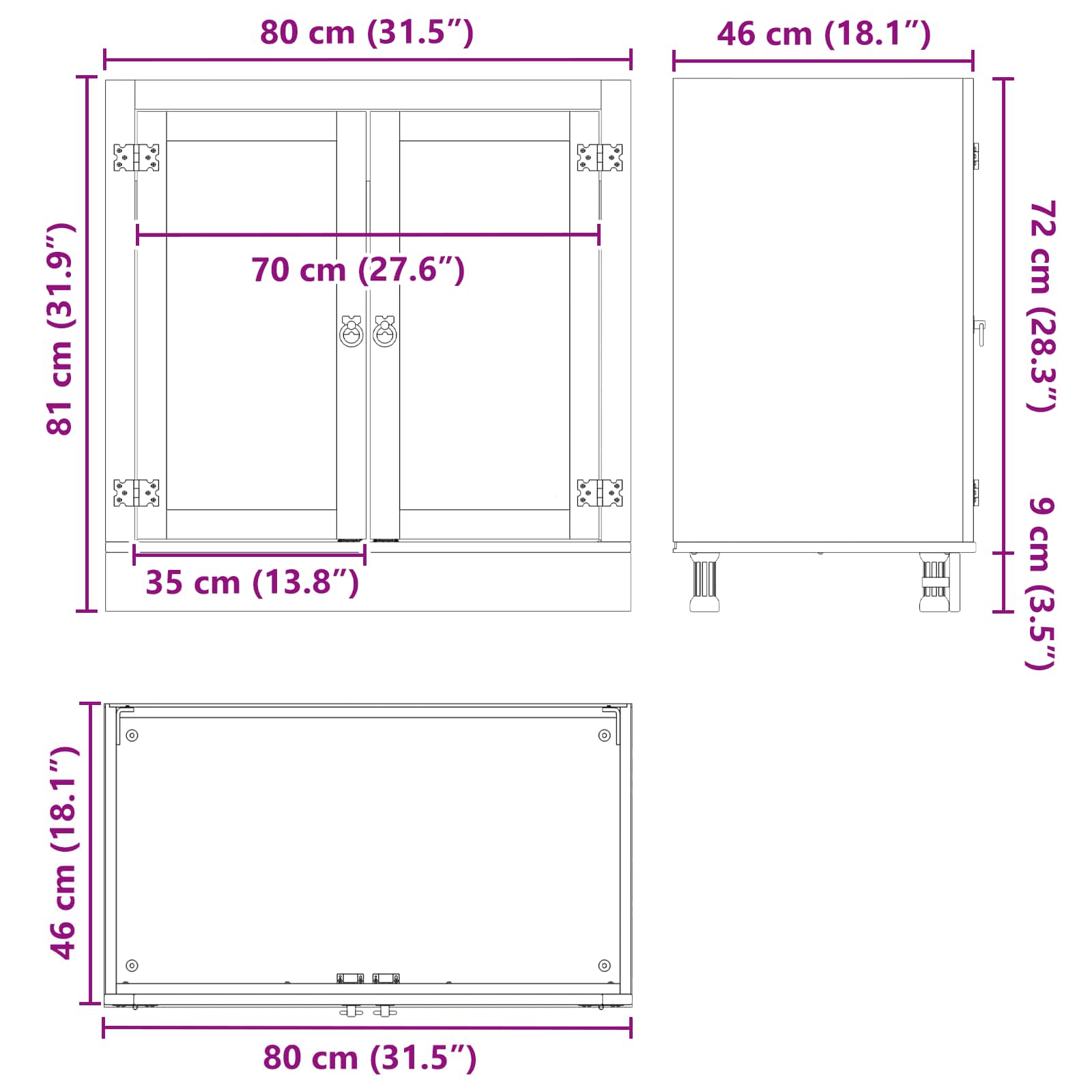 Kast met opslag Honing 80 x 46 x 81,5 cm Massief grenenhout image 12