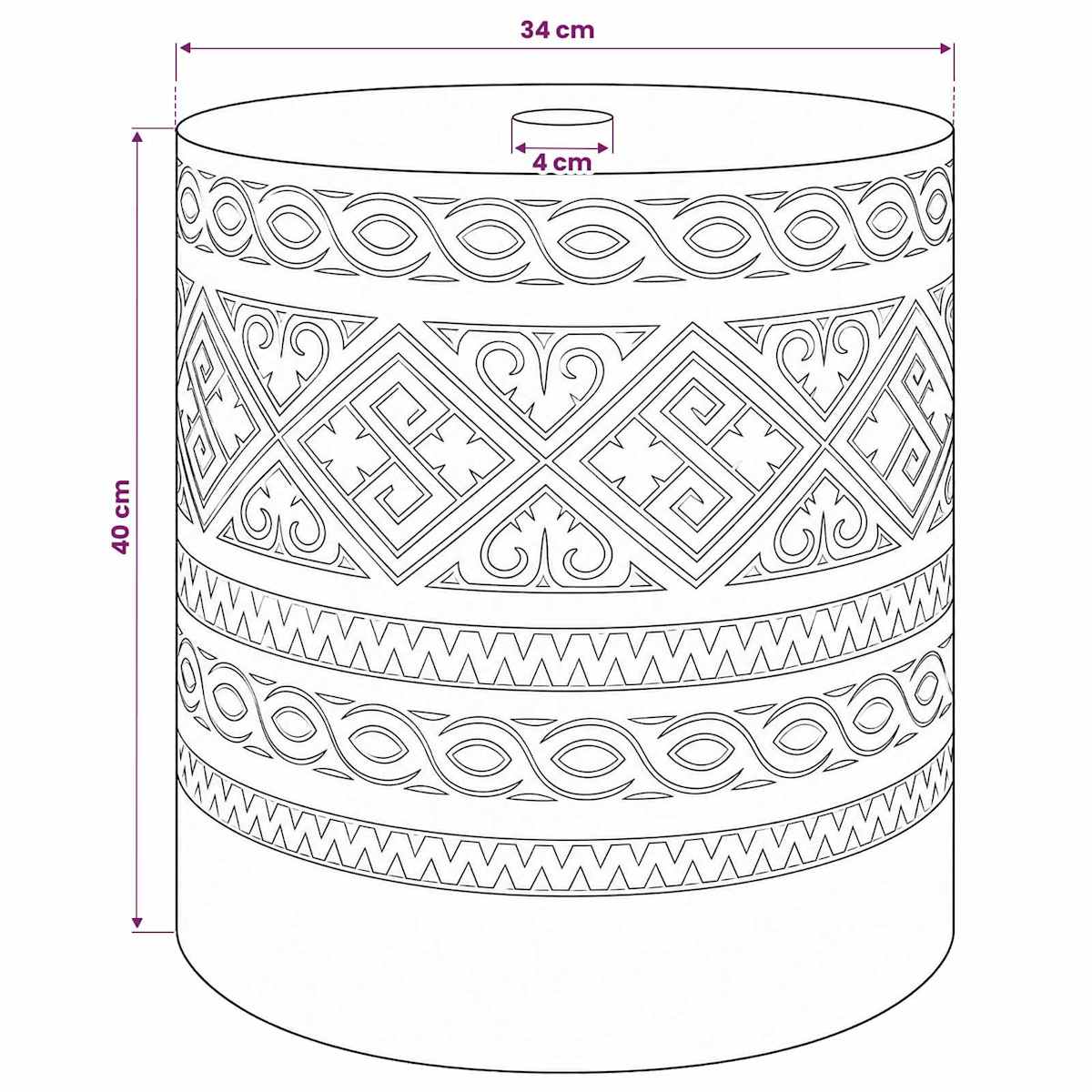 Parasolfod 23 kg Massivt træ Cylinderformet - Billede 5