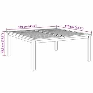 Konferenční stolek Hnědá 110 x 110 x 45 cm Pevné teakové dřevo - obrázek 10