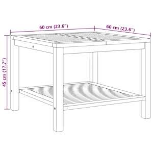 Konferenční stolek Hnědá 60 x 60 x 45 cm Masivní teakové dřevo - obrázek 10